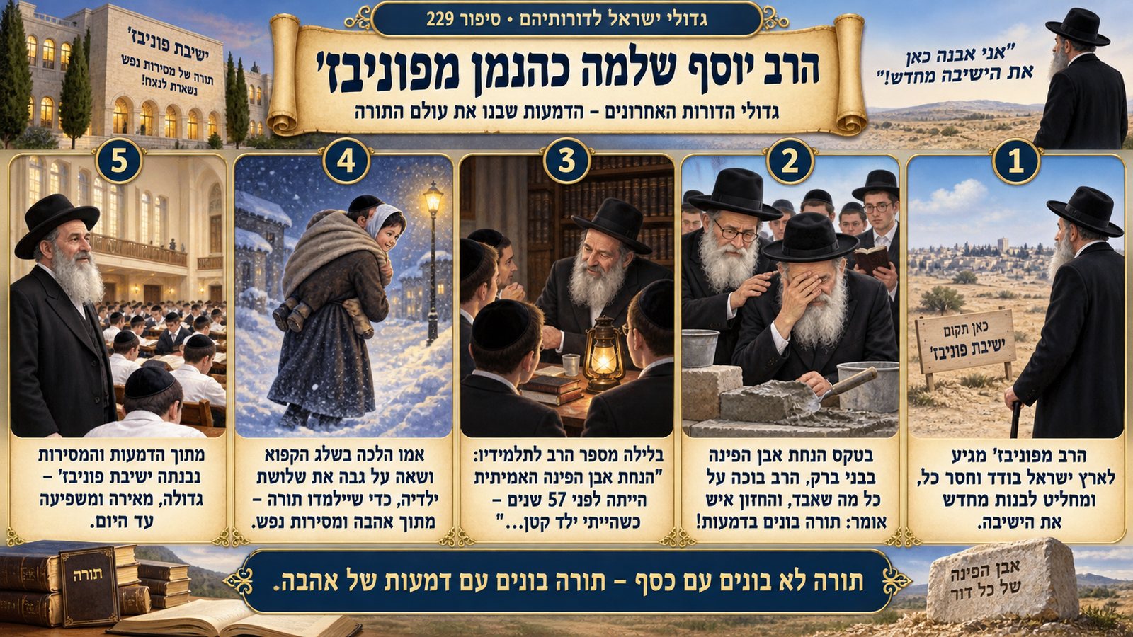 תמונת סיכום — גדולי הדורות האחרונים: הרב יוסף שלמה כהנמן מפוניבז'